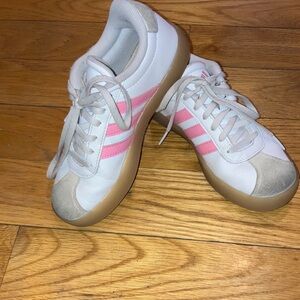 ADIDAS GIRLS  Adidas VL Court 3.0 Cloud White w Pink 1